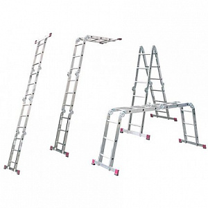 Лестница-трансформер 4х3 ступеней 94/171/352 см, алюминиевая
