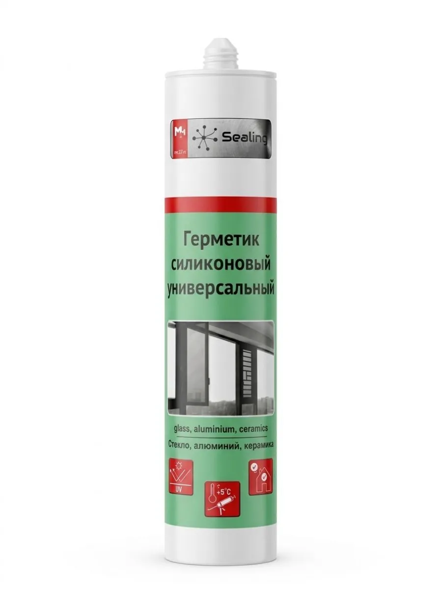 Герметик силиконовый белый универсальный 260 мл SEALING
