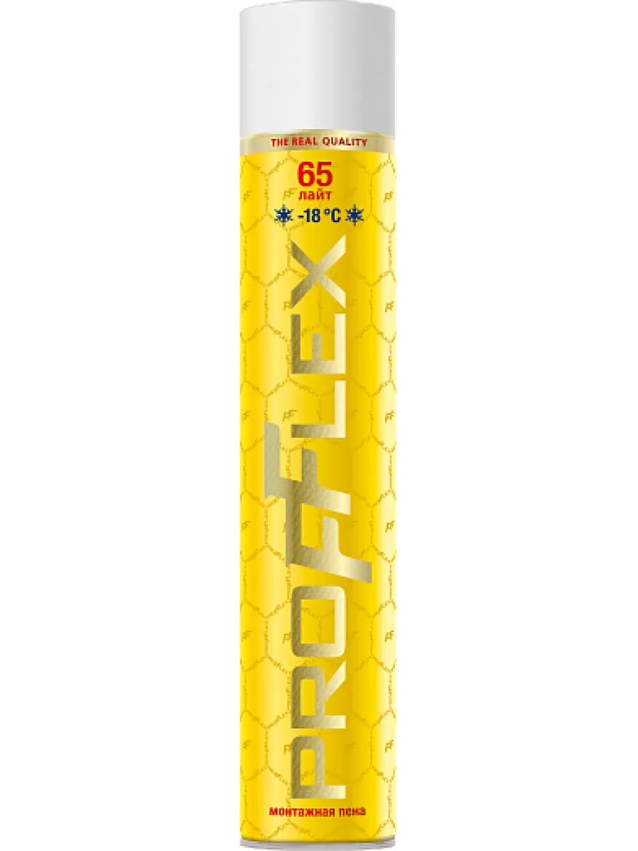 Пена монтажная бытовая адаптерная всесезонная PROFFLEX 600 ADVANCED 65 л - 850 мл (-10º до +35º)