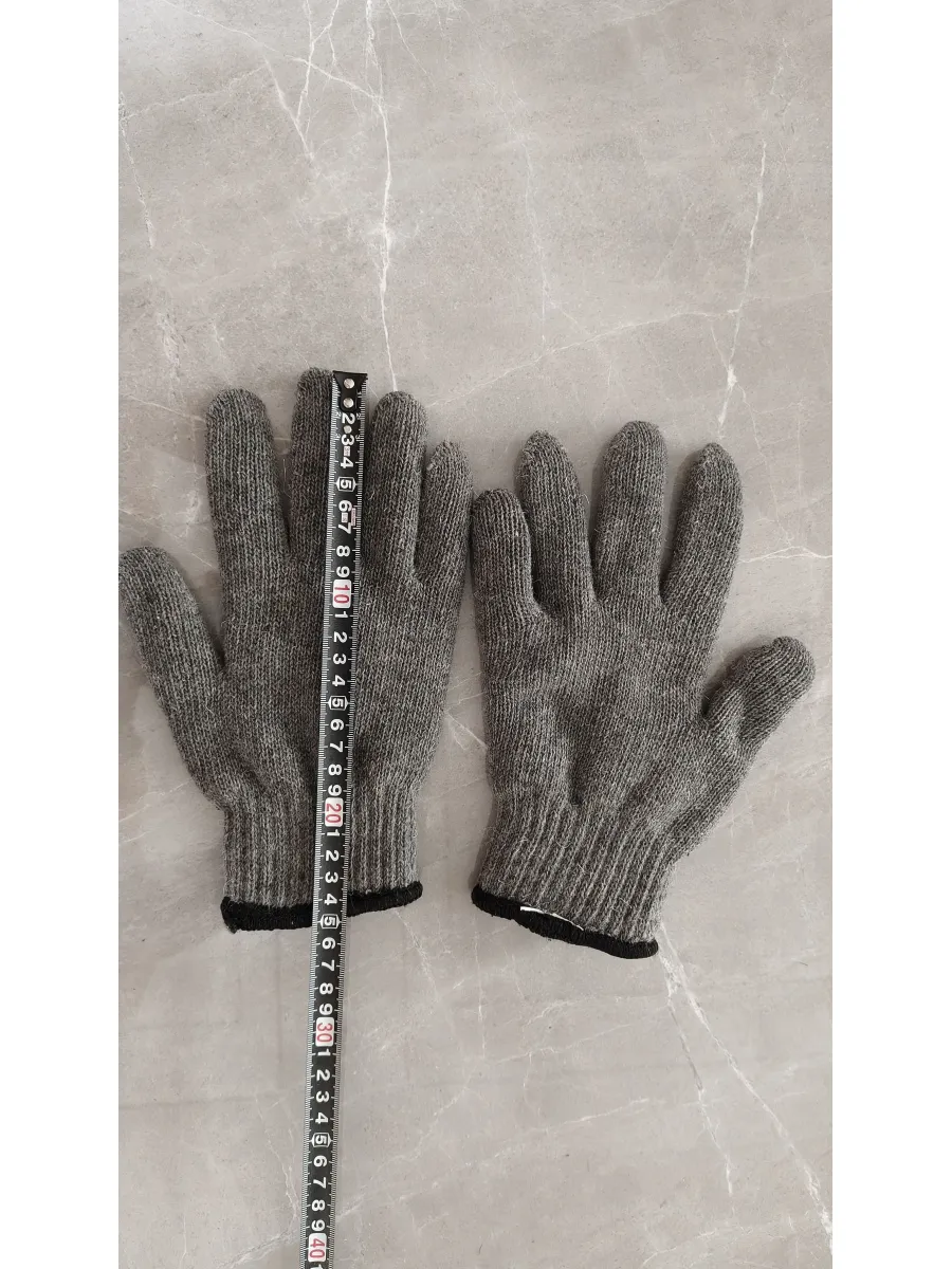 Перчатки полушерстяные серые ДВОЙНЫЕ, 110гр. (упаковка 10 пар) LASTING TOOLS