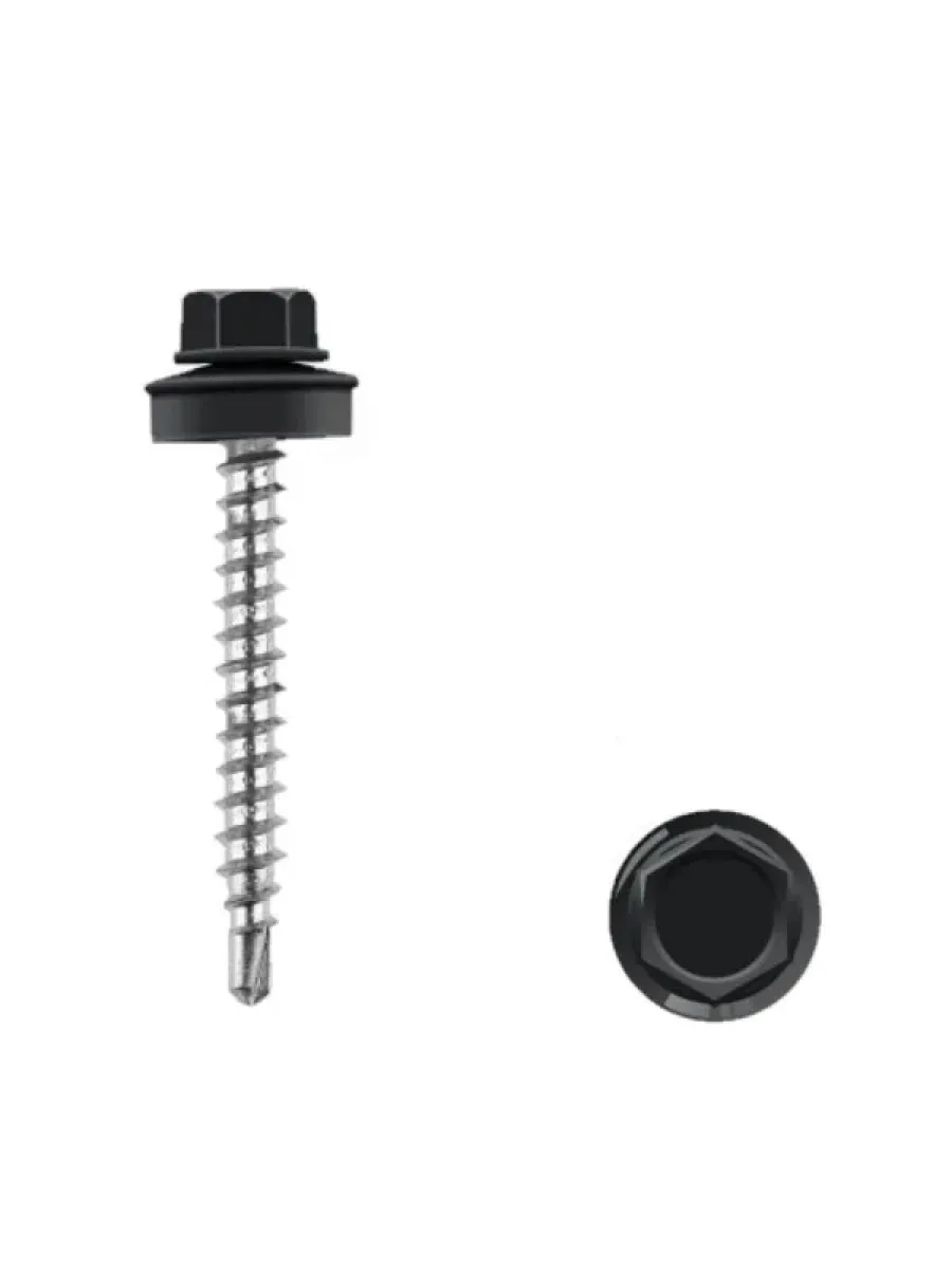 Саморезы ш/г 9005 черный янтарь 5,5х25 (упаковка 575шт.) POWER FASTEN