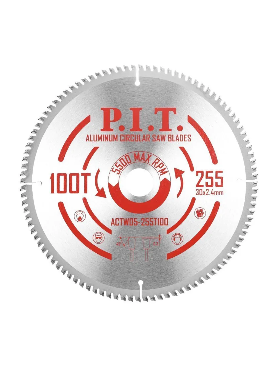 Пильный диск по алюминию 255х30мм (100 зубьев) P.I.T
