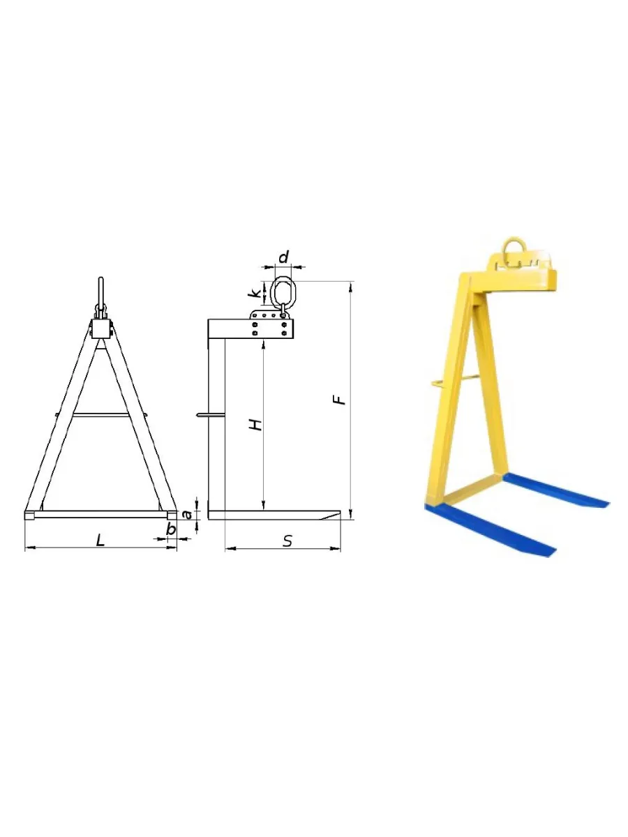 Захват для поддонов (нераздвижной) 5,0 тн ЗП-5,0-1100-1650