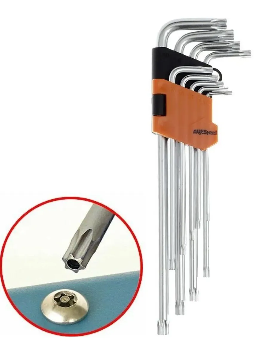 Набор ключей имбусовых TORX-Tamper Т 10-50 (9шт.) LASTING TOOLS