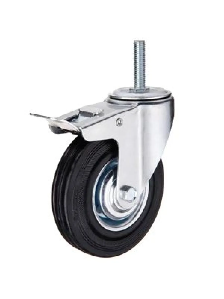 SCtb (80) Колесная опора, промышл., поворотная с болт.крепл. 200 мм с тормозом (грузоп.185кг)