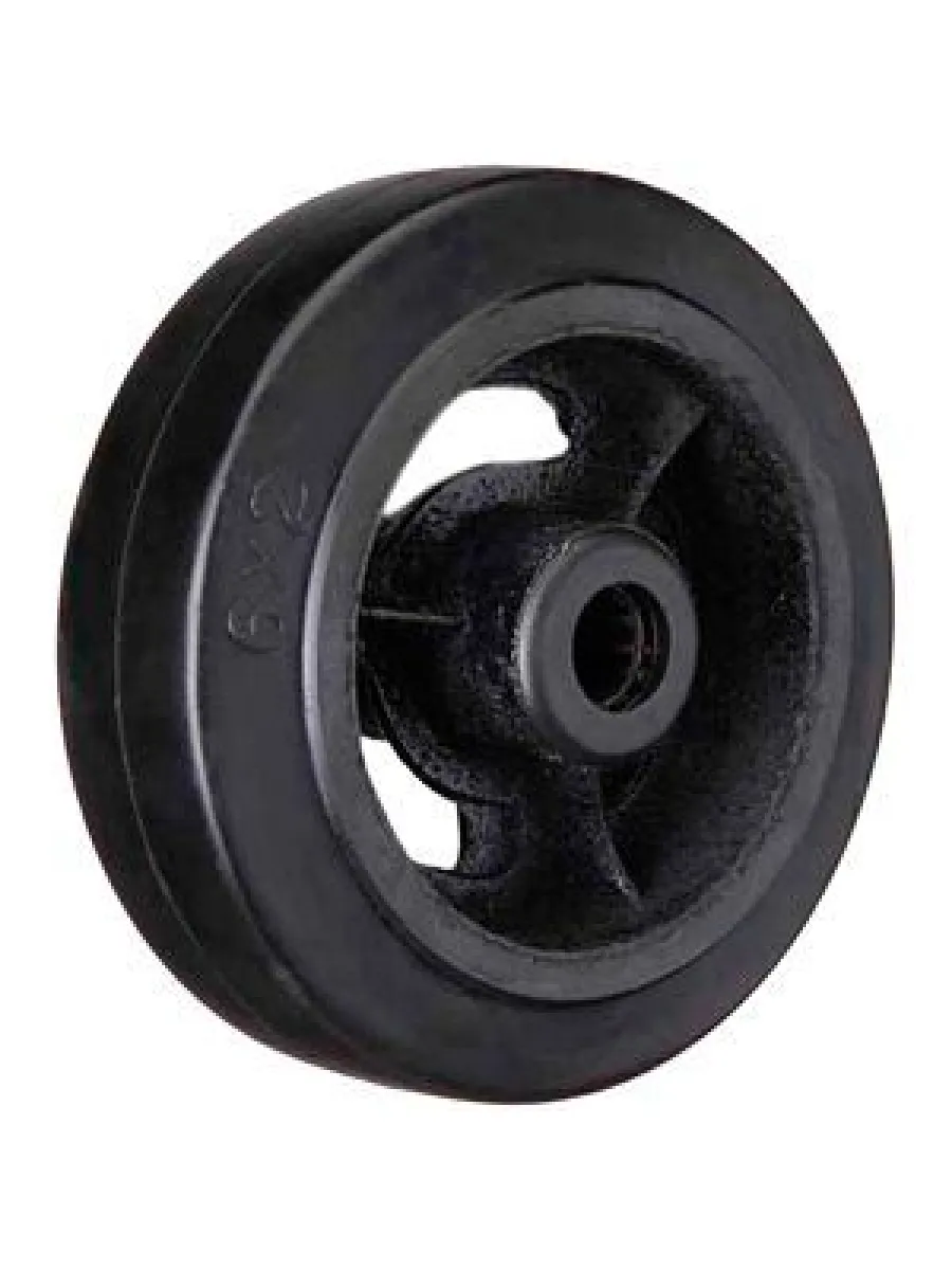 D 46 Колесо большегрузное чугунное, черная резина, без крепления 100 мм (грузопод.130кг) FORCE LIFTING