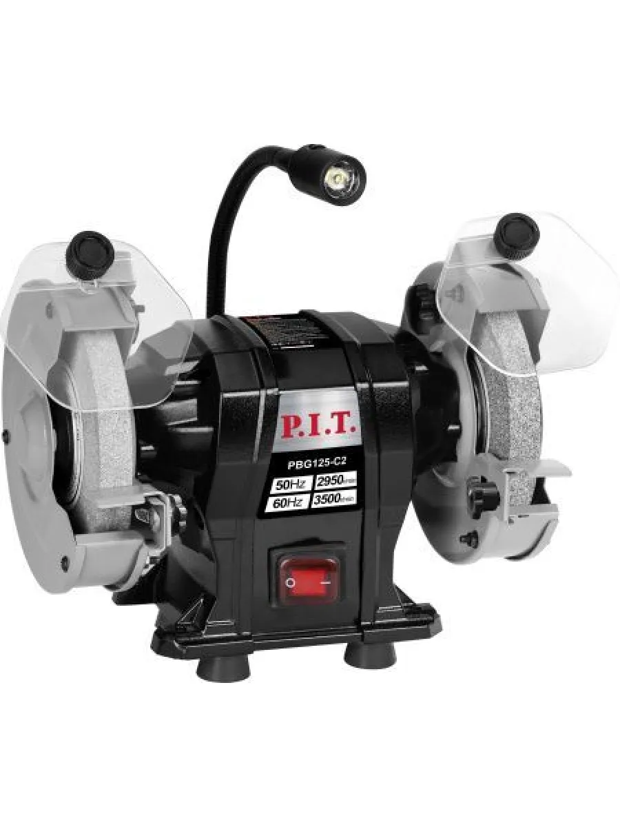 Станок точильный P.I.T. PBG125-C2, 200Вт, диам. диска 125 мм, LED