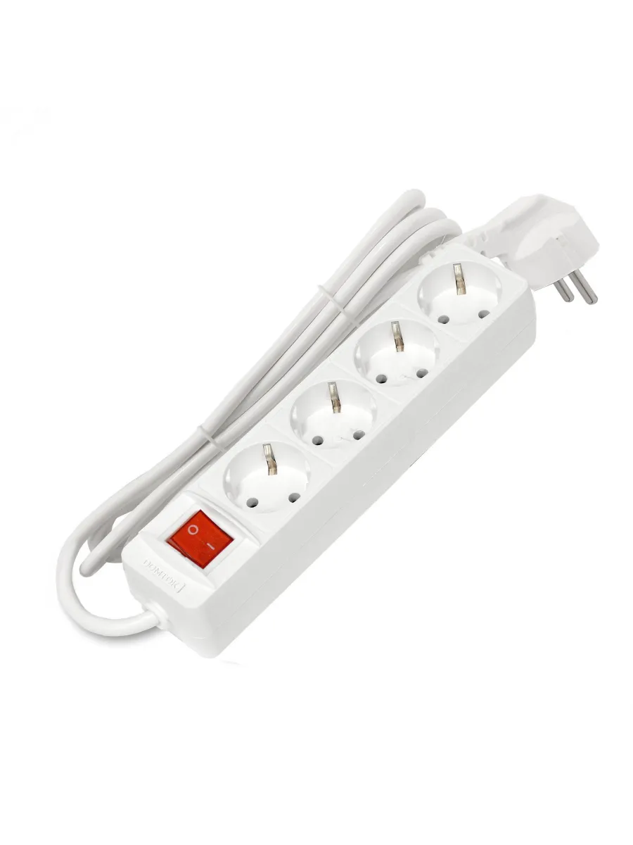 Удлинитель бытовой DOMTOK 4 гн. ПВС 3500 Вт, IP20 (с/з выкл.)  5м