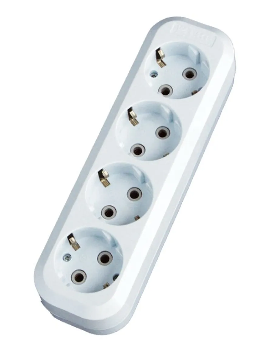 Колодка 4 места 16А 3,5кВт без выкл. с/з