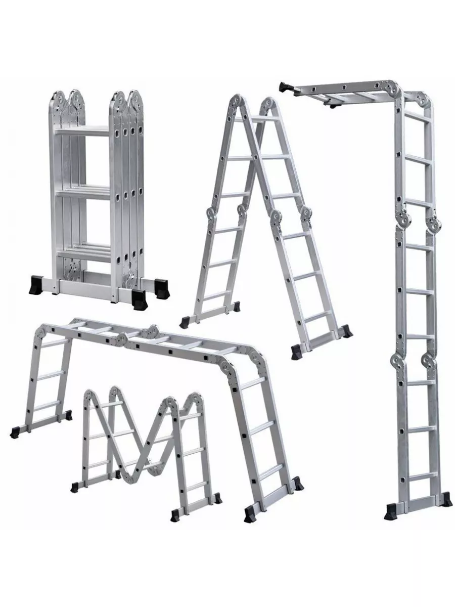 Лестница-трансформер 4х4 ступеней 122/224/464 см, алюминиевая