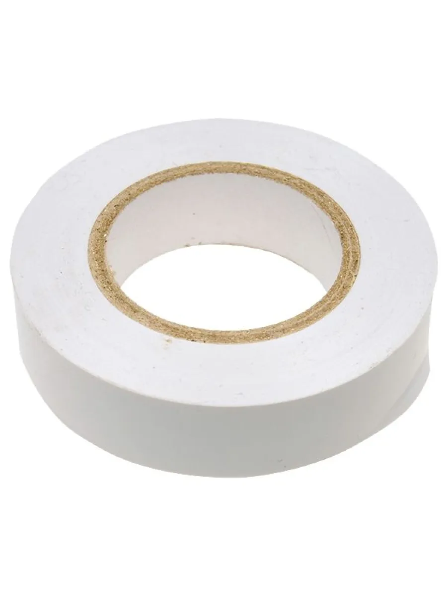 Изолента белая ПВХ 15мм х 10м