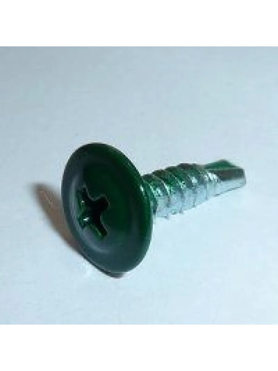 Саморезы с п/ш сверло 4,2х19 6005 темно-зеленый (упаковка  500шт.) POWER FASTEN