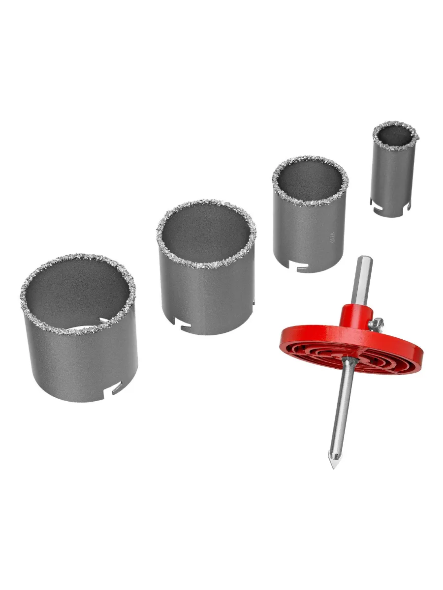 Набор коронок по керамической плитке 33-53-67-73 мм 6-гр хвостовик