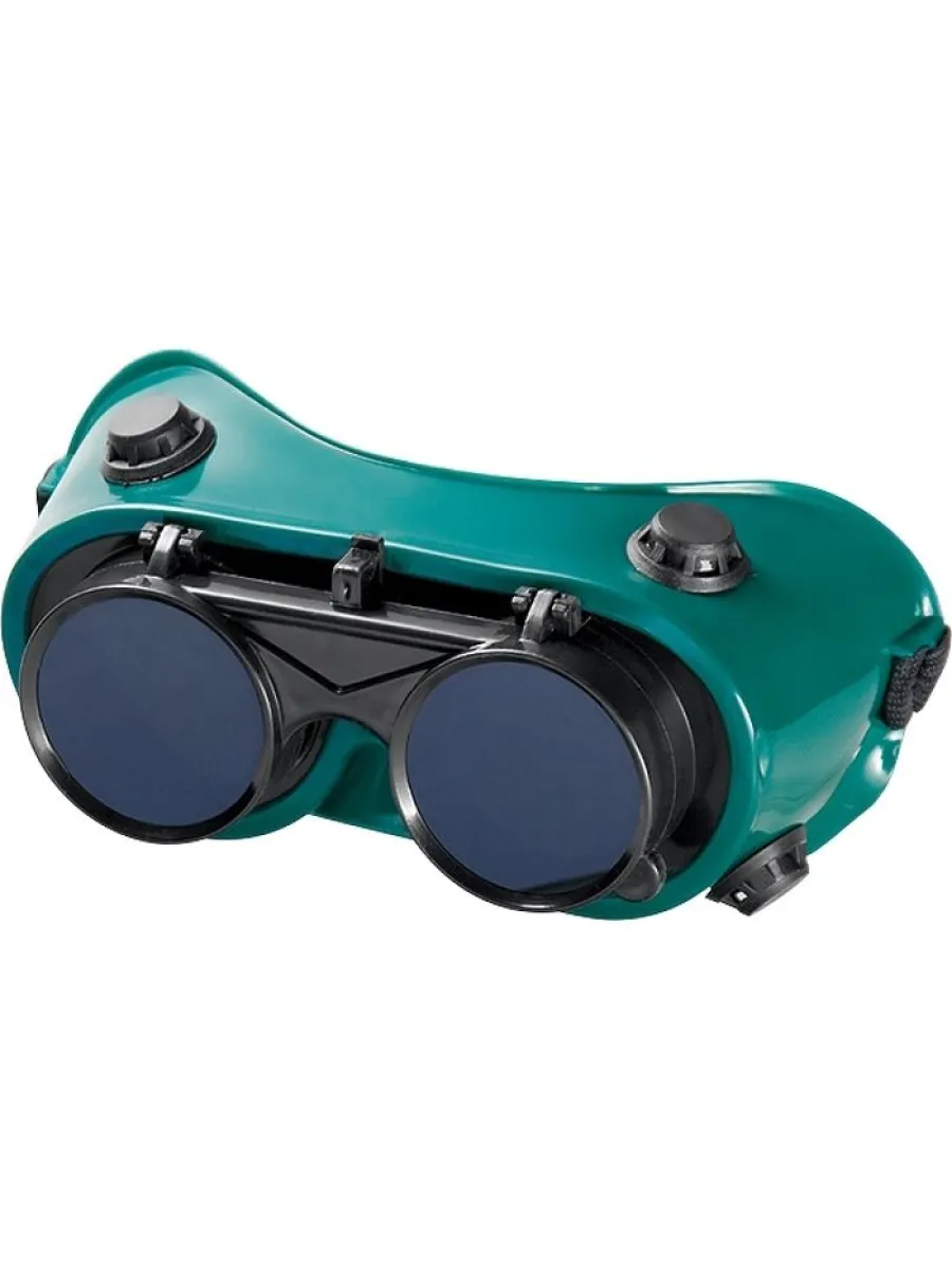 Очки газосварщика с откидными стеклами закрытого типа с непрямой вентиляцией