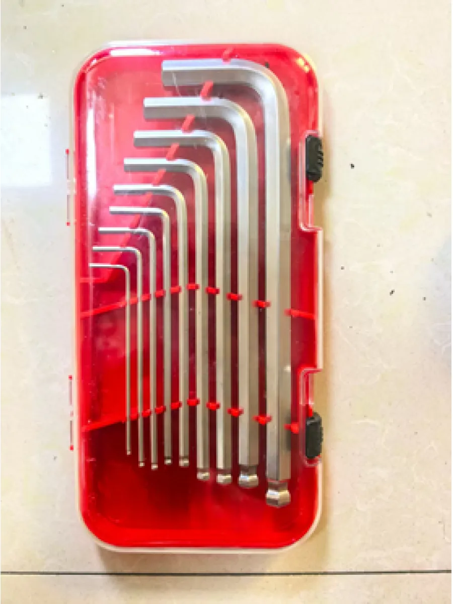 Набор ключей имбусовых HEX 1,5-10 мм (9шт.) удлиненные с шаром (LASTING TOOLS)