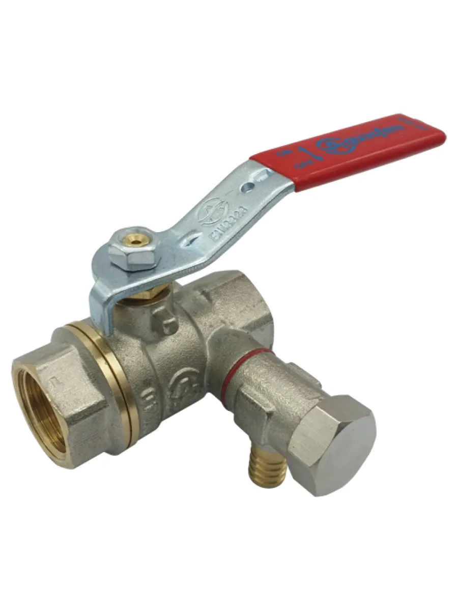 Кран шаровый лат рыч./баб со спускником Ду 15 Ру40 ВР