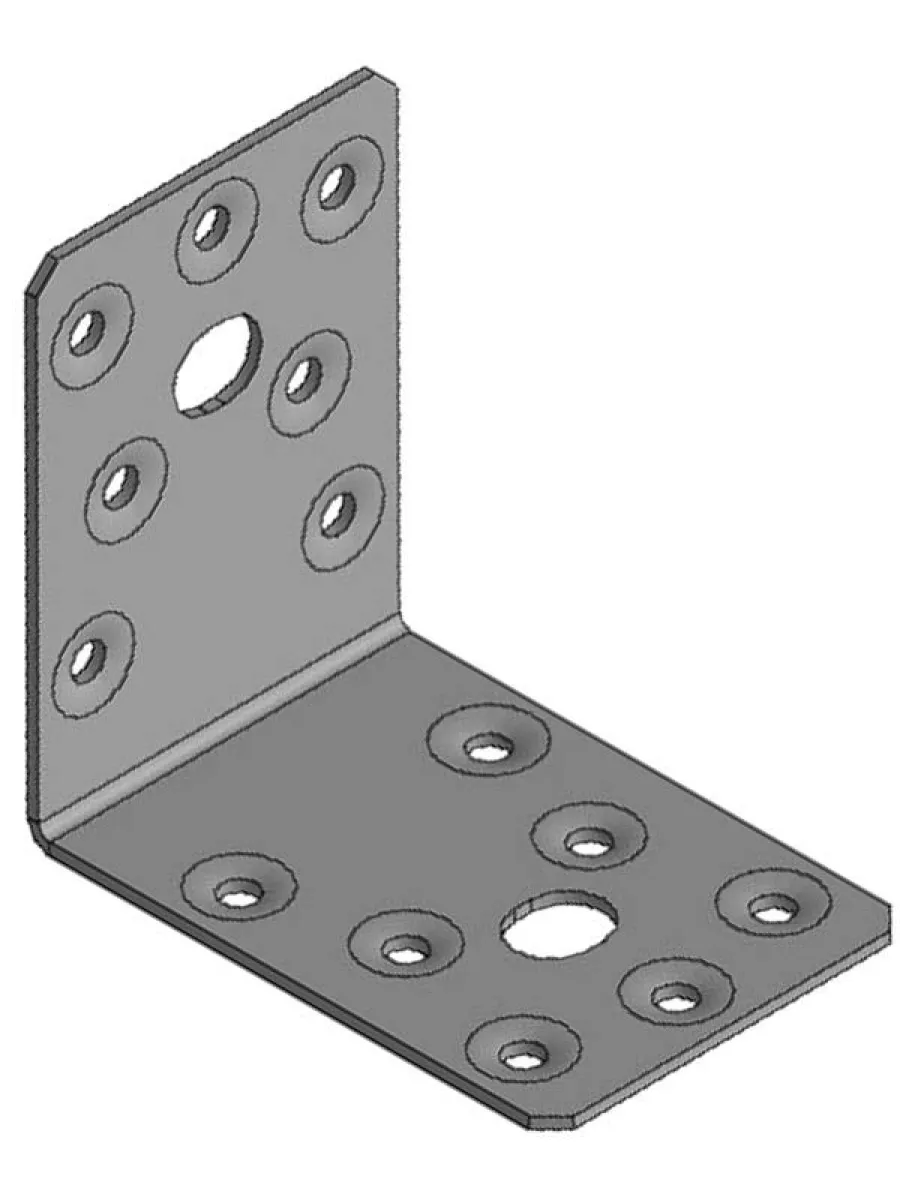 Уголок крепежный  50х 50х 35, анкерное отверстие 11мм, оцинк. (допустимое отклонение +/- 5мм)