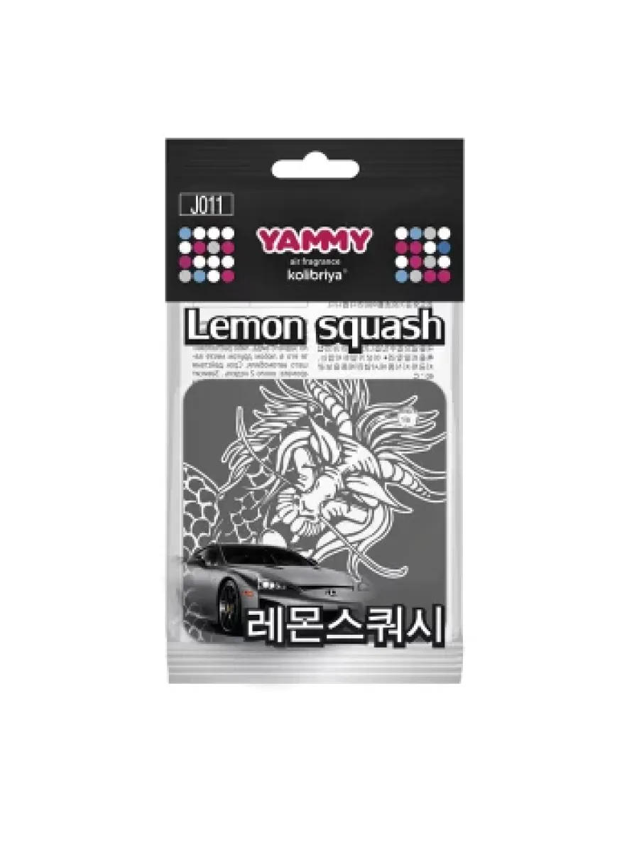 Ароматизатор подвес. YAMMY картон с пропиткой Квадрат Lemon Squash ч/з