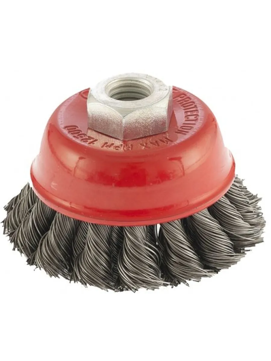 Щетка для УШМ 125 мм М14 чашка (двухрядная,крученая проволока 0,5 мм) (LASTING TOOLS)