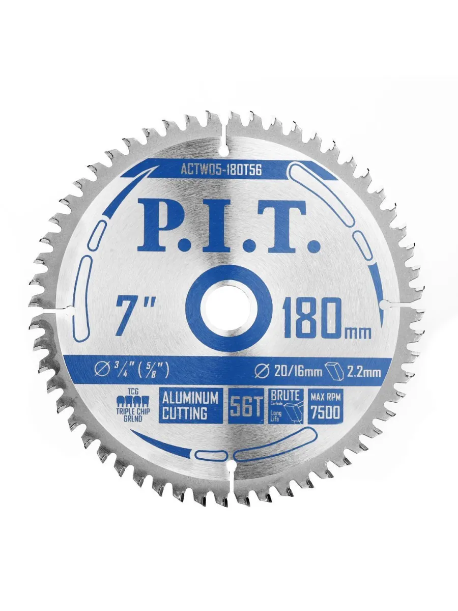 Пильный диск по алюминию 180х20/16мм (56 зубьев) P.I.T