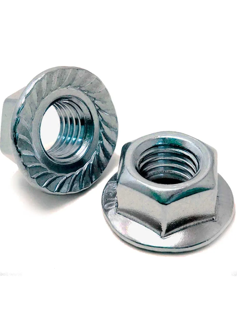 Гайка фланцевая оцинкованная DIN 6923  М6 POWER FASTEN