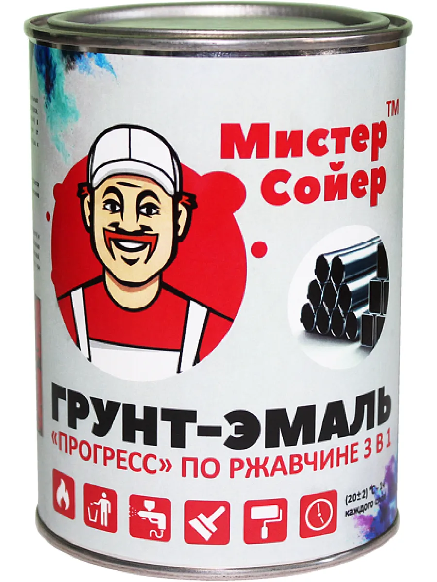 Грунт-эмаль антикоррозийная 3 в 1 УНИФОРС/ПРОГРЕСС красная  (20 кг)