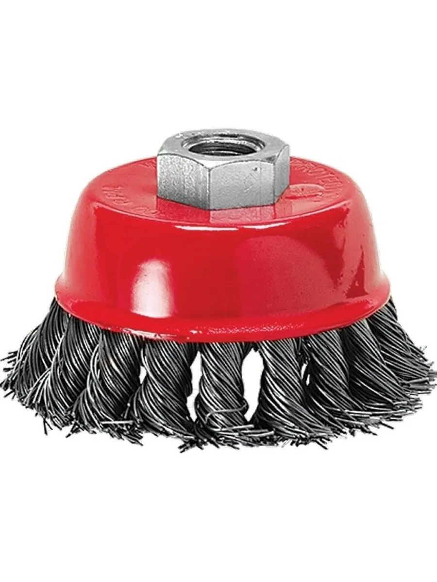 Щетка для УШМ  65 мм М14 чашка (однорядная, крученая проволока 0,5мм) (LASTING TOOLS)