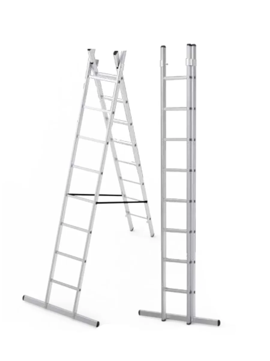 Лестница алюминиевая двухсекционная 12 ступеней max 5,94 м