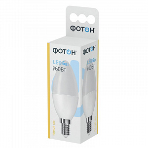 Лампа светодиодная ФОТОН LED В35 6W E14 3000K
