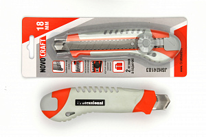 Нож 18 мм резиновый корпус, 3 лезвия NovoCRAFT