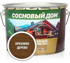 Антисептик декоративно-защитный состав для древесины ореховое дерево СОСНОВЫЙ ДОМ 9л
