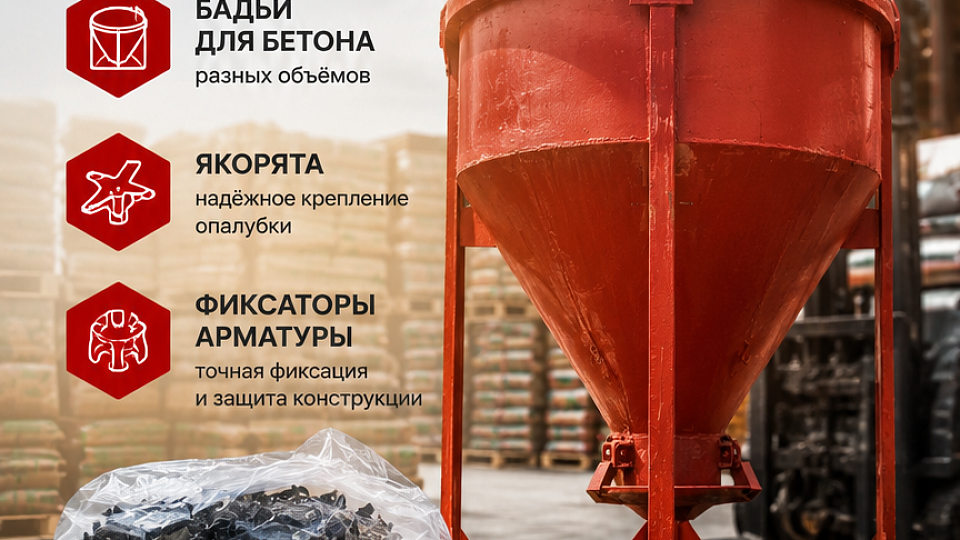 Поступление товаров для бетонных и арматурных работ