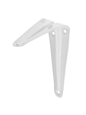 Кронштейн бытовой с ребром, из тонколист.стали, белый 100х125х0,7