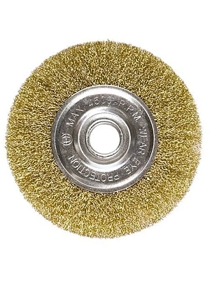 Щетка для УШМ плоская 100 мм колесо (латунированная витая проволока)