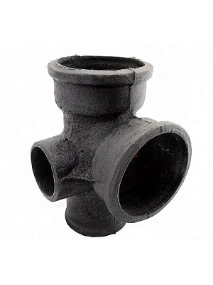 Крестовина чугунная двухпл 100х50х90º левая