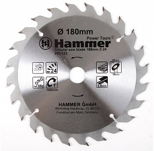 Пильный диск по дереву 180х16/20мм (24 зуба) HammerFlex