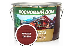 Антисептик декоративно-защитный состав для древесины красное дерево СОСНОВЫЙ ДОМ 9л