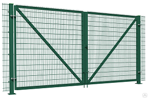 Комплект распашных ворот 2000х6000мм, яч.55х200мм (4мм), рамка 60х60х3мм RAL 6005 LASTING TOOLS