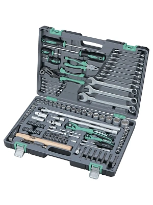 Набор инструментов, 1/2", 1/4" пластиковый кейс, 119 предметов, STELS