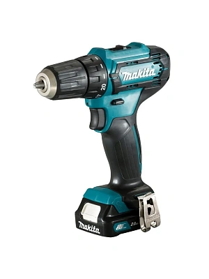 Дрель-шуруповерт аккумуляторная MAKITA DF333DWAE, 12В, 30Hm, 2х2.0 Ah, ЗУ