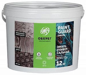 Эмаль акриловая Универсальная глянцевая белая PaintGuard 10л