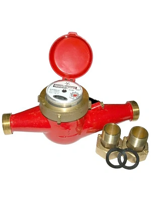 Счетчик воды универсальный Ду 50 мм чугунный, многоструйный, длина 300мм, муфтовый