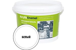 Эмаль акриловая  глянцевая белая 1,8кг Декарт