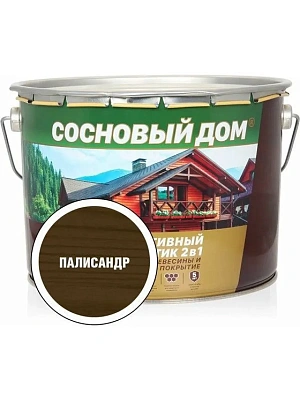 Антисептик декоративно-защитный состав для древесины палисандр СОСНОВЫЙ ДОМ 9л