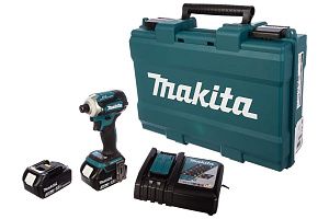 Шуруповерт аккумуляторный ударный MAKITA DTD156RFE, 18B, 155 Нм, 2х3,0 Ah, ЗУ