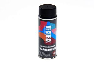Эмаль аэрозольная жаростойкая 700ºС черный (520 мл) DECORIX