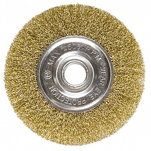 Щетка для УШМ плоская 100 мм колесо (латунированная витая проволока)
