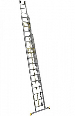 Трехсекционная лестница ПРОФИ выдвижная с тросом 17,52 м