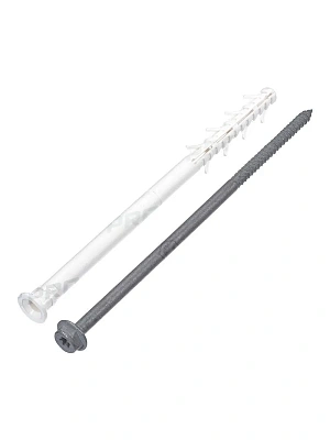 Дюбель рам. фасад. плоский борт. двойная зона, шестигр. с напрес. шайбой гор.цинк д/выс нагрузок 10х200 (уп.100шт.)