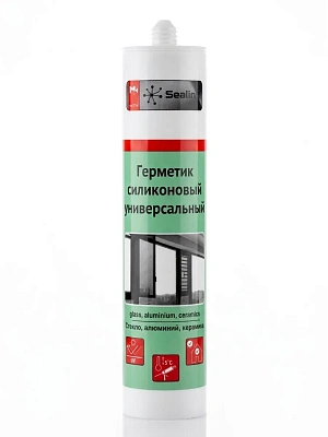 Герметик силиконовый прозрачный универсальный 260 мл SEALING (ч/з)